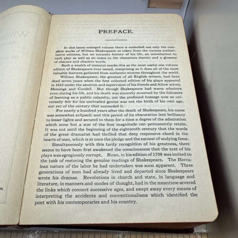 1930 The Complete Works, History, Life &‎ Notes of William Shakespeare Vintage